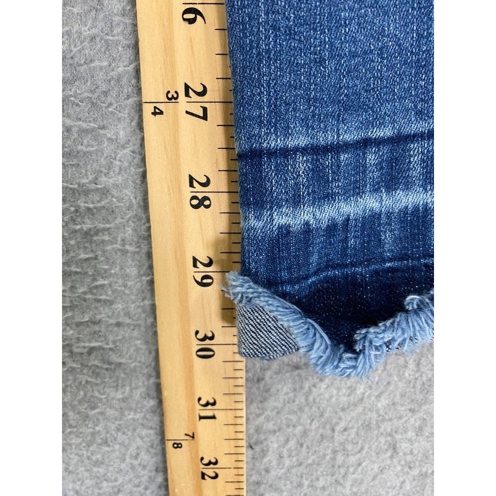 Democracy Ab Technology Wide Leg Jeans Womens Size 2 Blue Cargo Stretch Raw Hem - Picture 4 of 9